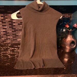 Chico's Olive Sleeveless Turtleneck Top